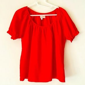 Madewell Texture & Thread NWOT Small Red Peasant Top